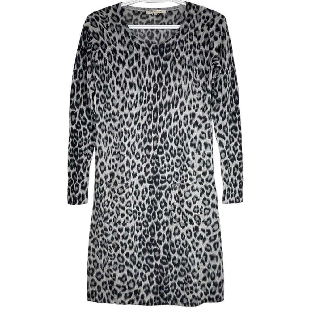 Gerard Darel Leopard Print Knitted 100% Wool Dress size 1